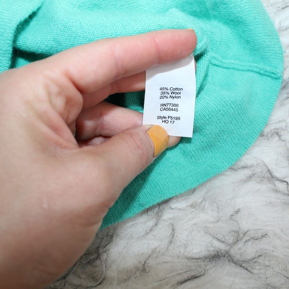 J.Crew Mint Green Cotton Wool Teddie Sweater - Picture 7 of 8